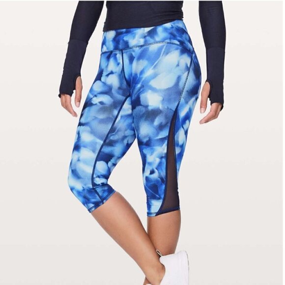 Lululemon Train Times Crop 17" Mini Blush Blossom Alpine White Midnight Navy 4 - Picture 2 of 9